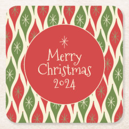 Mittelalterliche Moderne Retro Vintag frohe Weihna Rechteckiger Pappuntersetzer