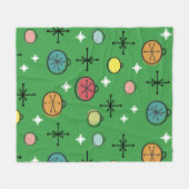 Mittelalterliche Moderne Retro Weihnachtszeit Grün Fleecedecke (Vorderseite (Horizontal))