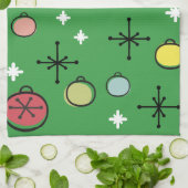 Mittelalterliche Moderne Retro Weihnachtszeit Grün Geschirrtuch (Gefaltet)