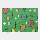 Mittelalterliche Moderne Retro Weihnachtszeit Grün Geschirrtuch (Horizontal)