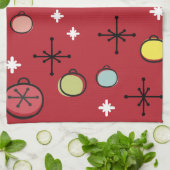 Mittelalterliche Moderne Retro Weihnachtszeit Rote Geschirrtuch (Gefaltet)