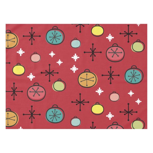 Mittelalterliche Moderne Retro Weihnachtszeit Rote Tischdecke (Vorderseite (Horizontal))