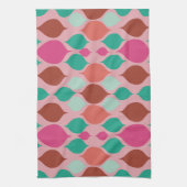Mittelalterliche moderne rosa Geometrie Geschirrtuch (Vertikal)