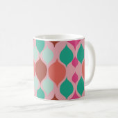 Mittelalterliche moderne rosa Geometrie Kaffeetasse (VorderseiteRechts)