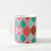 Mittelalterliche moderne rosa Geometrie Kaffeetasse (Vorderseite Links)