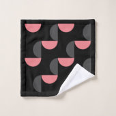 Mittelalterliche Moderne rosa schwarz und grau Badhandtuch Set (Waschlappen)