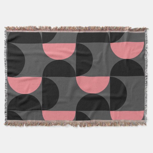 Mittelalterliche Moderne rosa Schwarz und Grau Decke (Vorderseite)