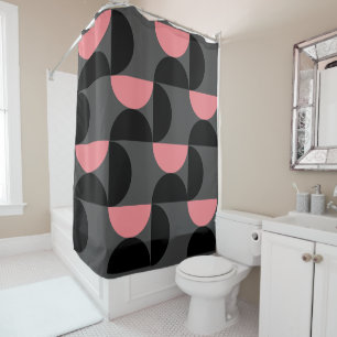 Mittelalterliche Moderne rosa Schwarz und Grau Duschvorhang