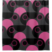 Mittelalterliche Moderne rosa schwarz und grau Duschvorhang (Vorderseite)