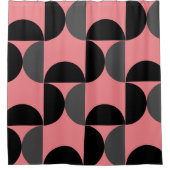 Mittelalterliche Moderne rosa schwarz und grau Duschvorhang (Vorderseite)