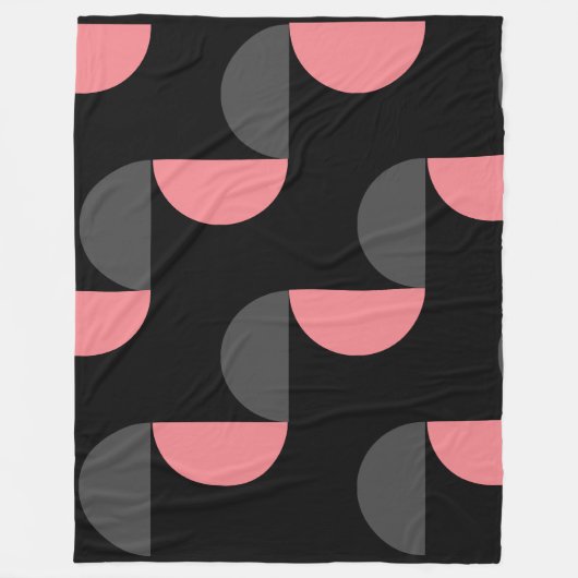 Mittelalterliche Moderne rosa schwarz und grau Fleecedecke (Vorderseite)