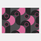 Mittelalterliche Moderne rosa schwarz und grau Geschenkpapier Set (Vorderseite 2)