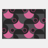 Mittelalterliche Moderne rosa schwarz und grau Geschenkpapier Set (Vorderseite)