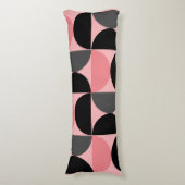 Mittelalterliche Moderne rosa schwarz und grau Seitenschläferkissen (Vorderseite Vertikal)