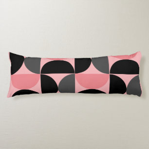 Mittelalterliche Moderne rosa schwarz und grau Seitenschläferkissen