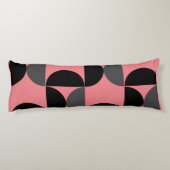 Mittelalterliche Moderne rosa schwarz und grau Seitenschläferkissen (Rückseite)