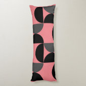 Mittelalterliche Moderne rosa schwarz und grau Seitenschläferkissen (Rückseite (Vertikal))