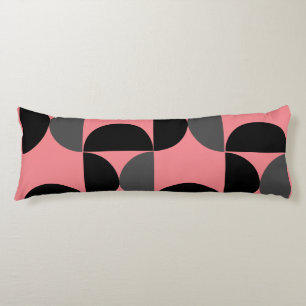 Mittelalterliche Moderne rosa schwarz und grau Seitenschläferkissen