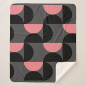 Mittelalterliche Moderne rosa Schwarz und Grau Sherpadecke (Vorderseite)