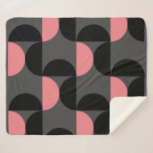 Mittelalterliche Moderne rosa Schwarz und Grau Sherpadecke (Vorderseite (Horizontal))