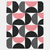 Mittelalterliche Moderne rosa Schwarz und Weiß Fleecedecke (Vorderseite)
