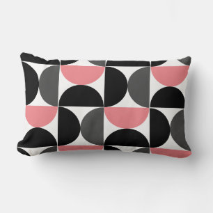 Mittelalterliche Moderne rosa Schwarz und Weiß Lendenkissen