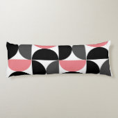 Mittelalterliche Moderne rosa Schwarz und Weiß Seitenschläferkissen (Rückseite)