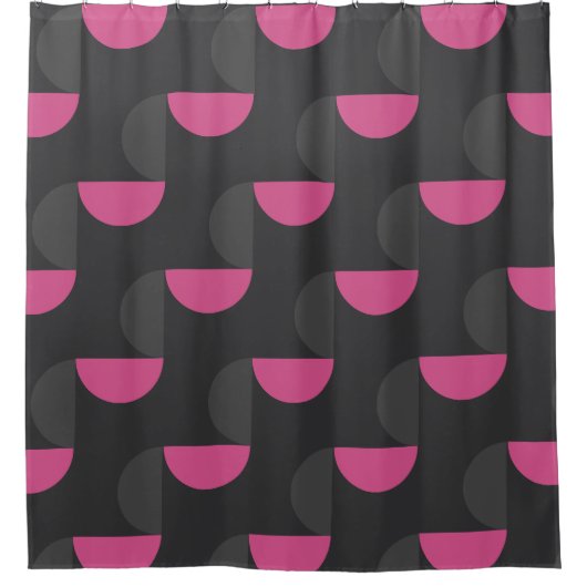 Mittelalterliche Moderne rosa und grau Duschvorhang (Vorderseite)