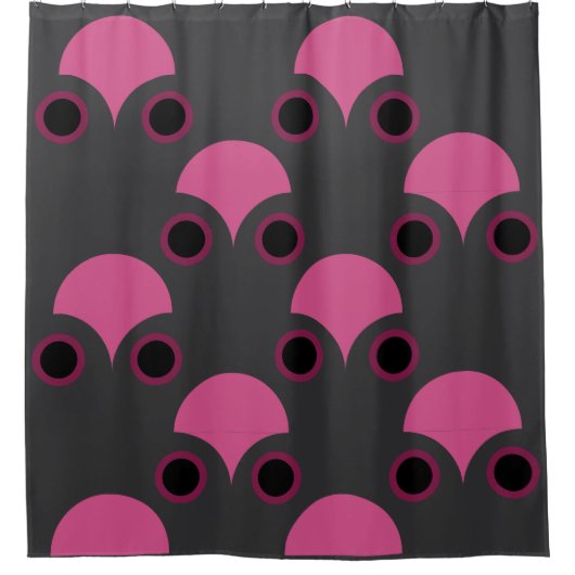 Mittelalterliche Moderne rosa und grau Duschvorhang (Vorderseite)