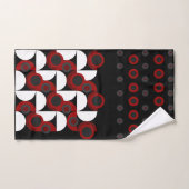 Mittelalterliche Moderne Rot, Schwarz und Grau Badhandtuch Set (Handtuch)