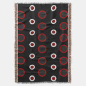 Mittelalterliche Moderne Rot, Schwarz und Grau Decke (Vorderseite Vertikal)