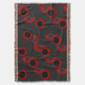 Mittelalterliche Moderne Rot, Schwarz und Grau Decke (Vorderseite Vertikal)