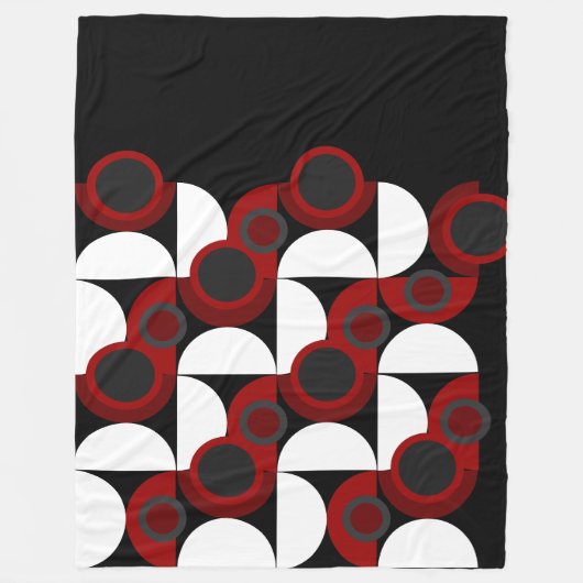 Mittelalterliche Moderne Rot, Schwarz und Grau Fleecedecke (Vorderseite)