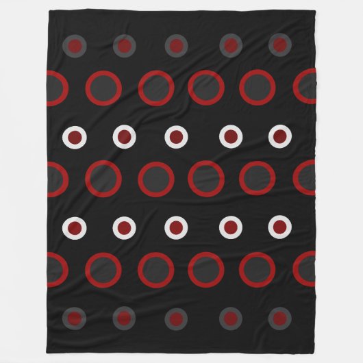 Mittelalterliche Moderne Rot, Schwarz und Grau Fleecedecke (Vorderseite)