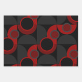 Mittelalterliche Moderne Rot, Schwarz und Grau Geschenkpapier Set (Vorderseite 3)