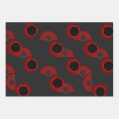 Mittelalterliche Moderne Rot, Schwarz und Grau Geschenkpapier Set (Vorderseite)