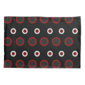 Mittelalterliche Moderne Rot, Schwarz und Grau Kissenbezug (Rückseite)