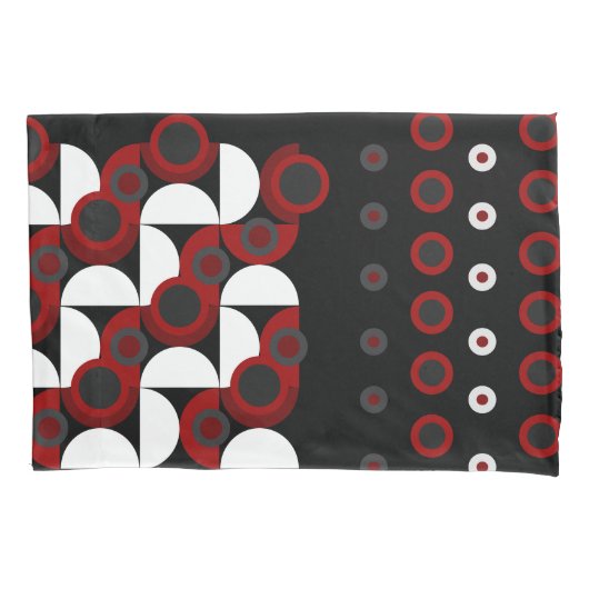 Mittelalterliche Moderne Rot, Schwarz und Grau Kissenbezug (Vorderseite)