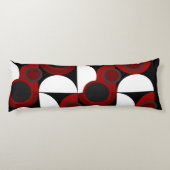 Mittelalterliche Moderne Rot, Schwarz und Grau Seitenschläferkissen (Rückseite)