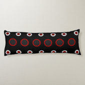 Mittelalterliche Moderne Rot, Schwarz und Grau Seitenschläferkissen (Rückseite)