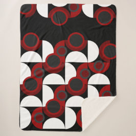 Mittelalterliche Moderne Rot, Schwarz und Grau Sherpadecke