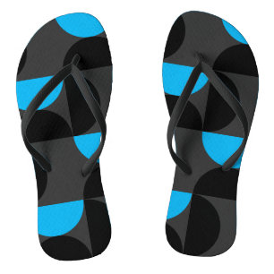 Mittelalterliche Moderne Schwarz Blau und Grau Badesandalen