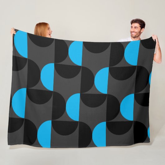 Mittelalterliche Moderne Schwarz Blau und Grau Fleecedecke (Beispiel)