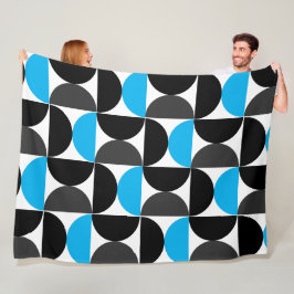 Mittelalterliche Moderne Schwarz Blau und Grau Fleecedecke