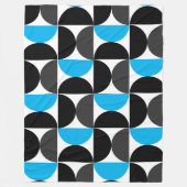 Mittelalterliche Moderne Schwarz Blau und Grau Fleecedecke (Vorderseite)