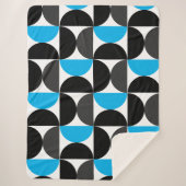 Mittelalterliche Moderne Schwarz Blau und Grau Sherpadecke (Vorderseite)
