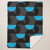 Mittelalterliche Moderne Schwarz Blau und Grau Sherpadecke (Vorderseite)