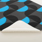 Mittelalterliche Moderne Schwarz Blau und Grau Sherpadecke (3/4)