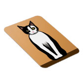 Mittelalterliche, moderne Schwarz-Weiß-Katze Magnet (Rechte Seite)