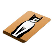 Mittelalterliche, moderne Schwarz-Weiß-Katze Magnet (Linke Seite)